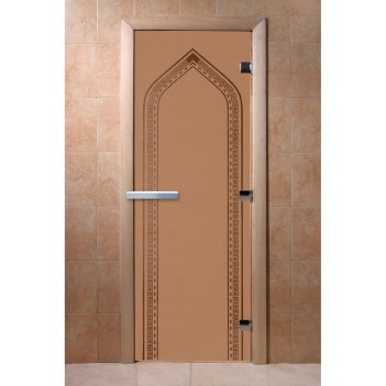 Дверь для бани DoorWood с рисунком Арка Бронза матовая, 2100x700 мм