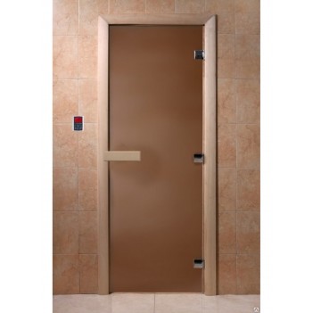 Дверь для бани DoorWood Теплая ночь Бронза матовая, 2100x900 мм
