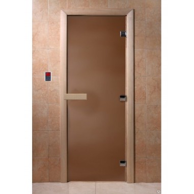 Дверь для бани DoorWood Теплая ночь Бронза матовая, 2000x800 мм