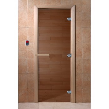 Дверь для бани DoorWood Теплый день Бронза, 1800x700 мм