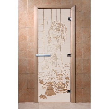 Дверь для бани DoorWood с рисунком Дженифер Сатин, 1800x600 мм