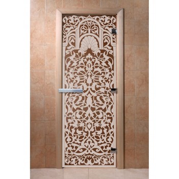 Дверь для бани DoorWood с рисунком Флоренция Бронза, 2100x800 мм