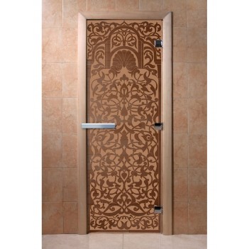 Дверь для бани DoorWood с рисунком Флоренция Бронза матовая, 2000x700 мм