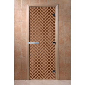 Дверь для бани DoorWood с рисунком Мираж Бронза матовая, 2000x900 мм