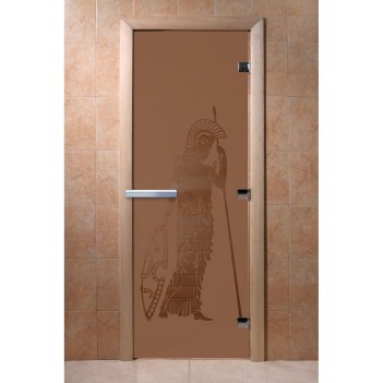 Дверь для бани DoorWood с рисунком Рим Бронза матовая, 2000x900 мм