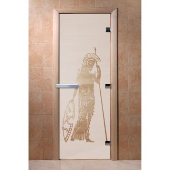 Дверь для бани DoorWood с рисунком Рим Сатин, 2000x900 мм