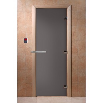 Дверь для бани DoorWood Графит матовая, 2000x800 мм