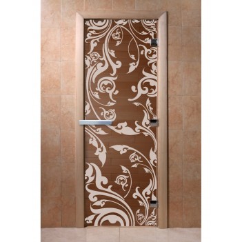 Дверь для бани DoorWood с рисунком Венеция Бронза, 2100x900 мм