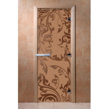 Дверь для бани DoorWood с рисунком Венеция Бронза матовая, 1900x700 мм
