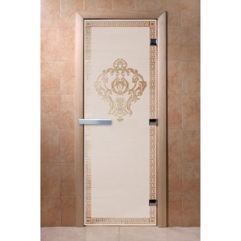 Дверь для бани DoorWood с рисунком Версаче Сатин, 2000x900 мм