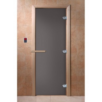 Дверь для бани DoorWood Затмение Графит матовый, 1900x700 мм