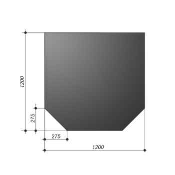 Лист напольный ASTON Призматик, 2мм, черный 1200x1200x2