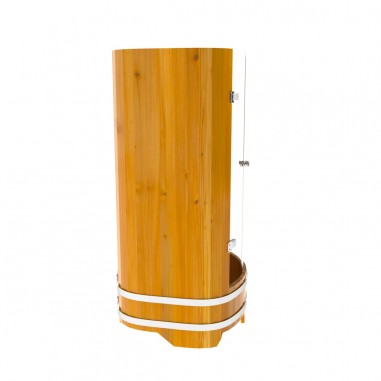 Душевая кабина BentWood из дерева со стеклянными дверцами 0,95х1,2 h=2,0 (лиственница натуральная Рустик)