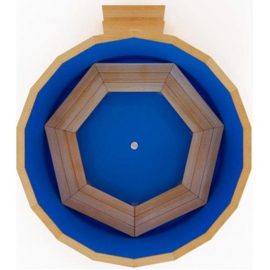 Купель круглая НКЗ PREMIUM из кедра, с пластиковой вставкой, диаметр 120 см, высота 120 см