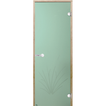 Дверь для бани Harvia STG 8x19 коробка ольха, стекло зеленое Камыш