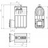 Чугунная печь для бани Инжкомцентр ВВД Калита Арочная PRO (серпентинит Бархат) с чугунным порталом и чугунной дверцей