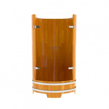Душевая кабина BentWood из дерева со стеклянными дверцами 0,95х1,2 h=2,0 (лиственница натуральная сращенная)