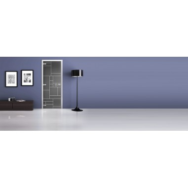 Стеклянная межкомнатная дверь DoorWood с рисунком MG-05 Графит, 2000х600 мм