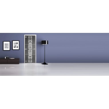 Стеклянная межкомнатная дверь DoorWood с рисунком MG-06 Графит, 2000х700 мм