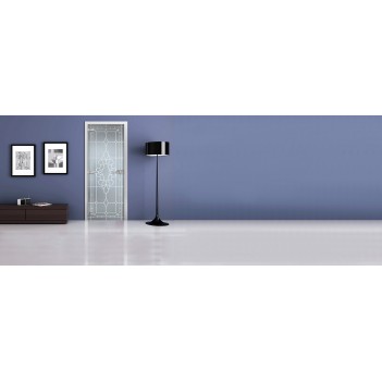 Стеклянная межкомнатная дверь DoorWood с рисунком MG-01 Матовая, 2000х800 мм