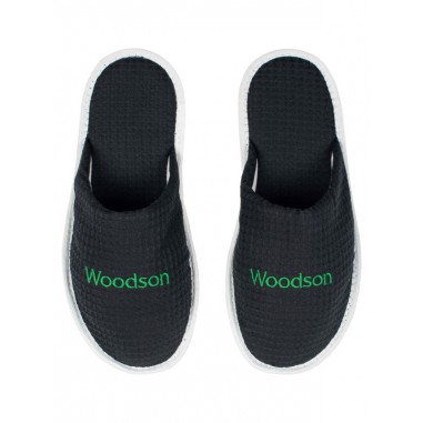 Тапочки Woodson, вафельные с закрытым мысом (43-46), чёрный цвет