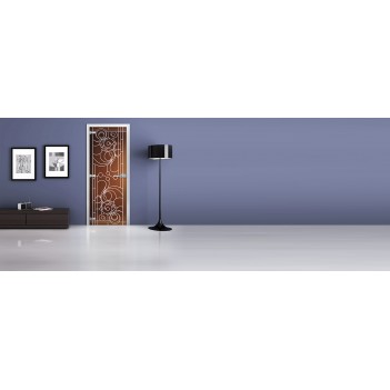 Стеклянная межкомнатная дверь DoorWood с рисунком MG-03 Бронза матовая, 2000х600 мм