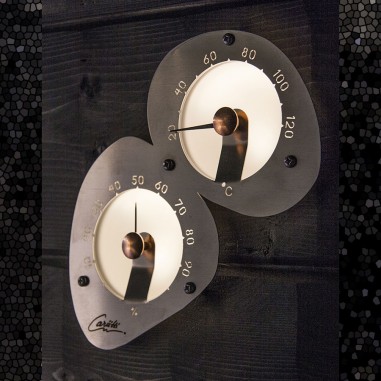 Термометр-гигрометр для сауны Cariitti из нержавеющей стали