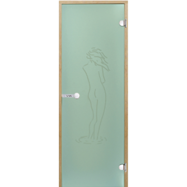 Дверь для бани Harvia STG 8x19 коробка ольха, стекло зеленое Фигура