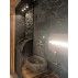 Чугунная печь для бани Инжкомцентр ВВД Калита Князь (серпентинит Бархат) с чугунным порталом и чугунной дверцей, дымоход сверху