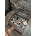 Чугунная печь для бани Инжкомцентр ВВД Калита Князь (талькохлорит) c дверцей из нержавеющей стали, дымоход сбоку