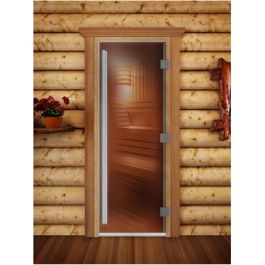 Дверь для бани DoorWood Престиж Бронза, 1700x700 мм