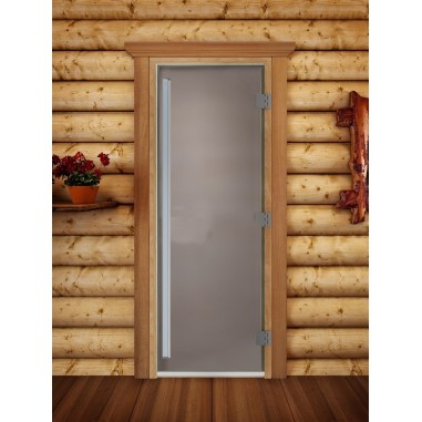 Дверь для бани DoorWood Престиж Сатин матовый, 1900x600 мм