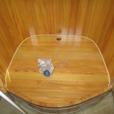 Душевая кабина BentWood из дерева со стеклянными дверцами 0,95х1,2 h=2,0 (лиственница натуральная)