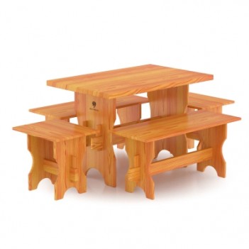 Комплект мебели BentWood (стол, скамейки из лиственницы) - 6 чел.