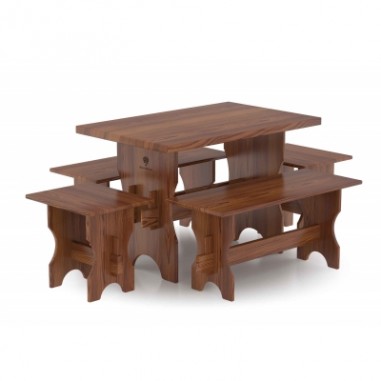 Комплект мебели (стол, скамейки из мореной лиственницы) - 4 чел.