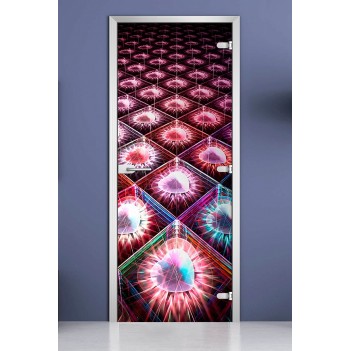 Стеклянная межкомнатная дверь DoorWood с фотопечатью Abstraction-09, 2000х600 мм