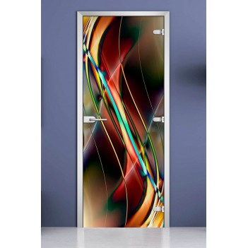 Стеклянная межкомнатная дверь DoorWood с фотопечатью Abstraction-15, 2000х600 мм