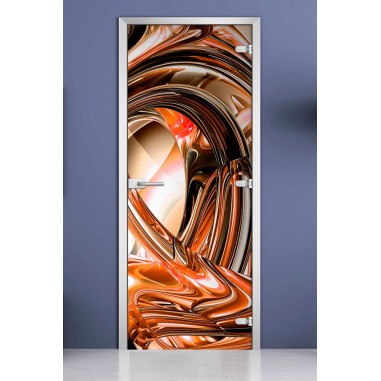 Стеклянная межкомнатная дверь DoorWood с фотопечатью Abstraction-14, 2000х600 мм