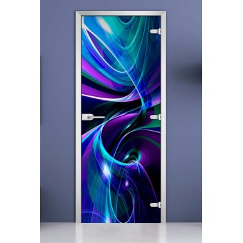 Стеклянная межкомнатная дверь DoorWood с фотопечатью Abstraction-12, 2000х600 мм