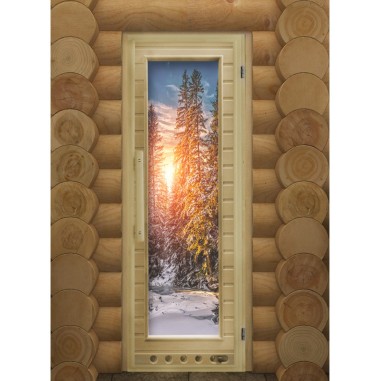 Дверь для бани DoorWood с фотопечатью Элит Люкс Зима, 1850x730 мм