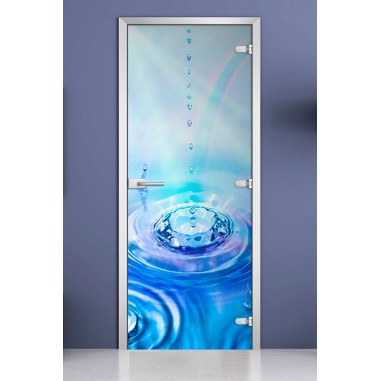 Стеклянная межкомнатная дверь DoorWood с фотопечатью Abstraction-17, 2000х600 мм