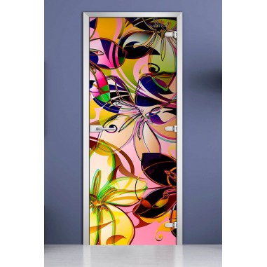 Стеклянная межкомнатная дверь DoorWood с фотопечатью Abstraction-05, 2000х700 мм