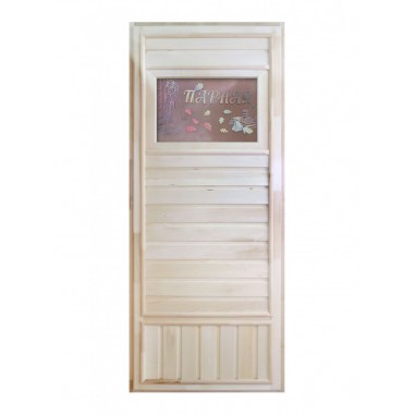 Дверь для бани DoorWood деревянная Вагонка эконом со стеклом Дженифер (1850x750 мм)