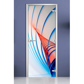 Стеклянная межкомнатная дверь DoorWood с фотопечатью Abstraction-02, 2000х600 мм