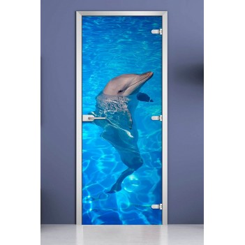 Стеклянная межкомнатная дверь DoorWood с фотопечатью Animals-13, 2000х600 мм