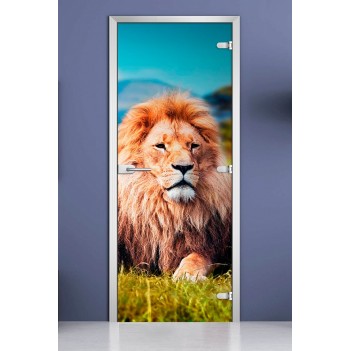 Стеклянная межкомнатная дверь DoorWood с фотопечатью Animals-15, 2000х600 мм