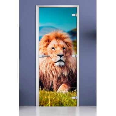 Стеклянная межкомнатная дверь DoorWood с фотопечатью Animals-15, 2000х700 мм