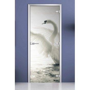 Стеклянная межкомнатная дверь DoorWood с фотопечатью Animals-18, 2000х600 мм