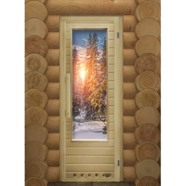 Дверь для бани DoorWood с фотопечатью Элит Зима, 1850x730 мм