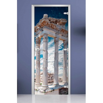 Стеклянная межкомнатная дверь DoorWood с фотопечатью City-14, 2000х800 мм